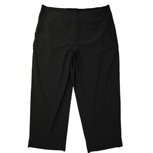 Athleta Brooklyn Heights High Rise Wide Leg Trouser Pants Womens 22 Black Travel